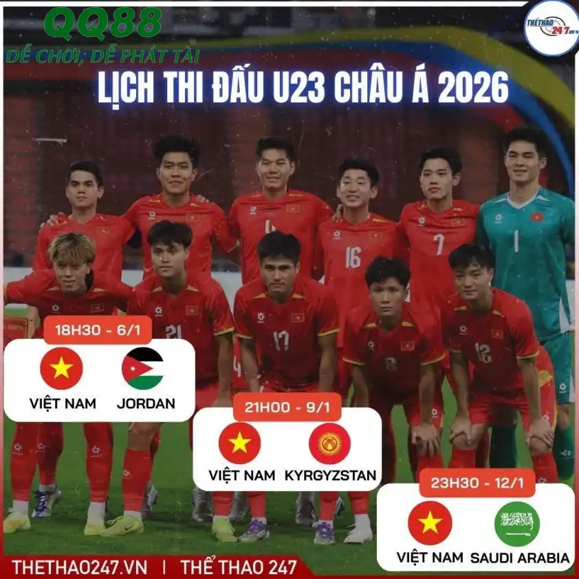 U23 Việt Nam đối đầu U23 Jordan tại VCK U23 châu Á 2026 U23 Việt Nam đối đầu U23 Jordan tại VCK U23 châu Á 2026